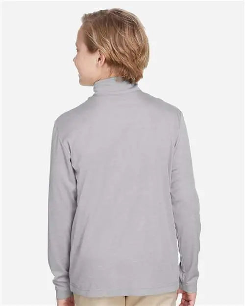 Team 365 Tt31hy Youth Zone Sonic Heather Performance Quarter-zip Pullolver - Athletic