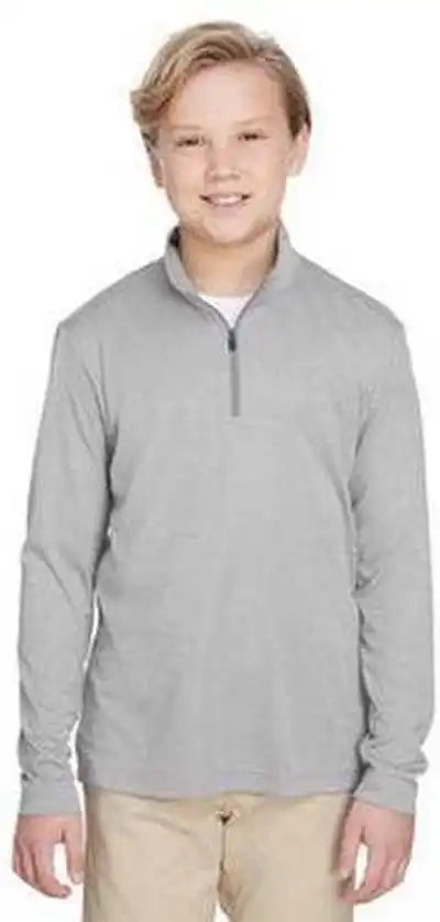 Team 365 Tt31hy Youth Zone Sonic Heather Performance Quarter-zip - Athletic