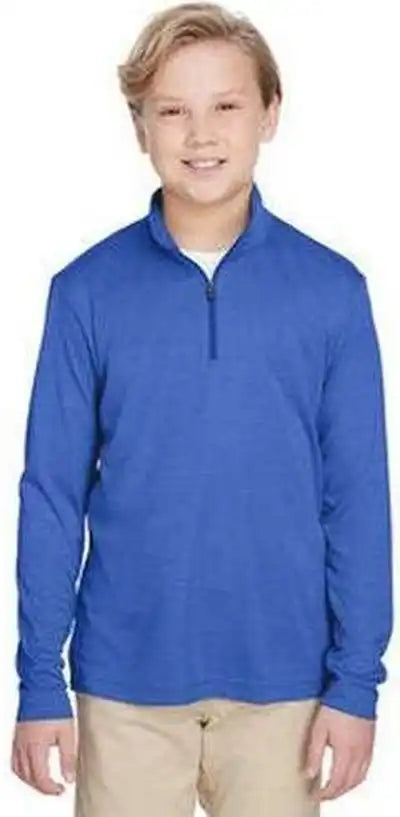 Team 365 Tt31hy Youth Zone Sonic Heather Performance Quarter-zip - Sportroyal