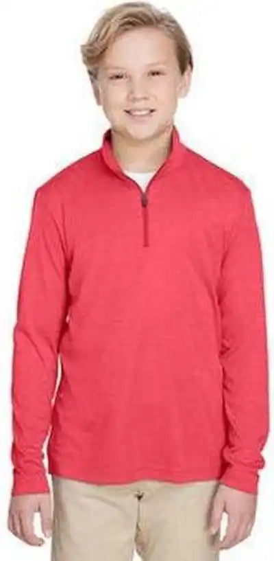 Team 365 Tt31hy Youth Zone Sonic Heather Performance Quarter-zip - Sportred