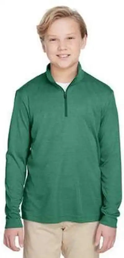 Team 365 Tt31hy Youth Zone Sonic Heather Performance Quarter-zip - Sportforest