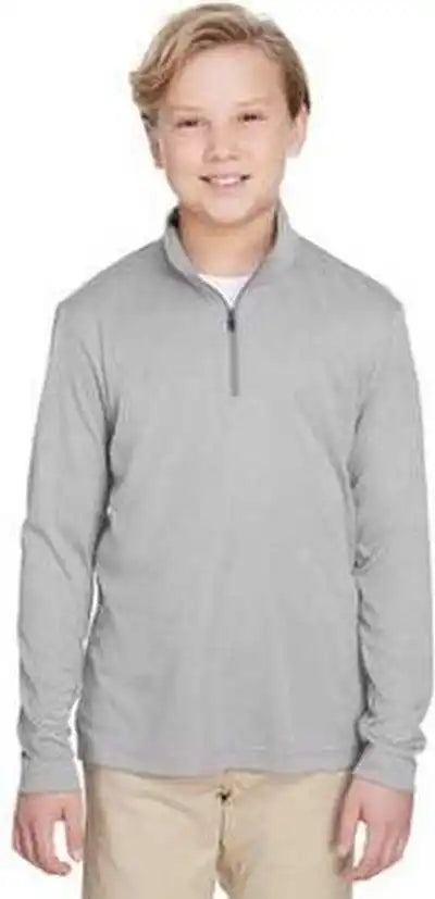 Team 365 Tt31hy Youth Zone Sonic Heather Performance Quarter-zip - Athletic
