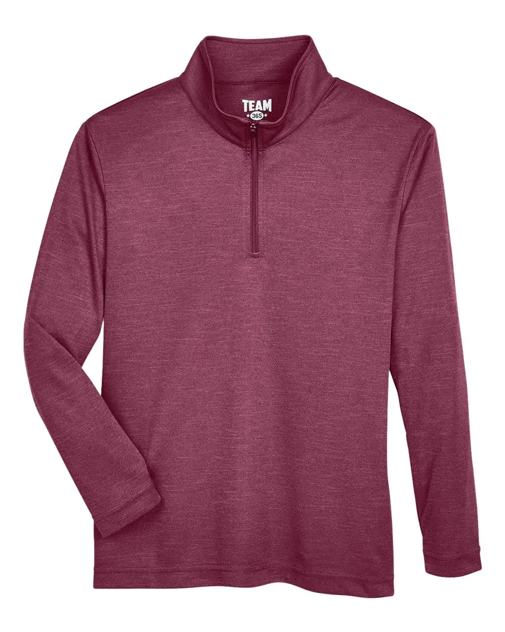 Team 365 Tt31hy Youth Zone Sonic Heather Performance Quarter-zip Pullolver - Sport Maroon - s