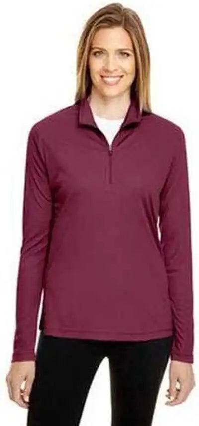 Team 365 Tt31w Ladies’ Zone Performance Quarter-zip - Sport Maroon