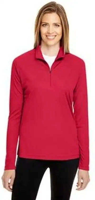 Team 365 Tt31w Ladies’ Zone Performance Quarter-zip - Sport Red