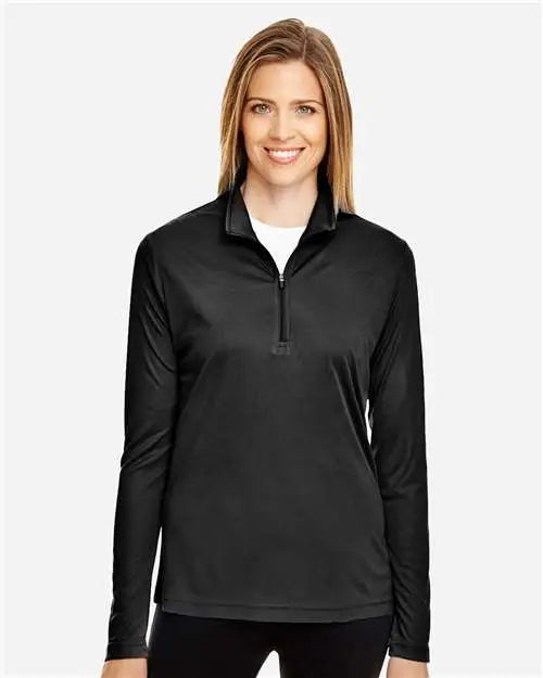 Team 365 Tt31w Women’s Zone Performance Quarter-zip Pullover - Black