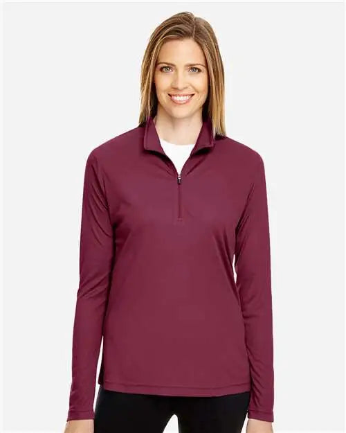 Team 365 Tt31w Women’s Zone Performance Quarter-zip Pullover - Sport Maroon