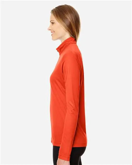 Team 365 Tt31w Women’s Zone Performance Quarter-zip Pullover - Sport Orange