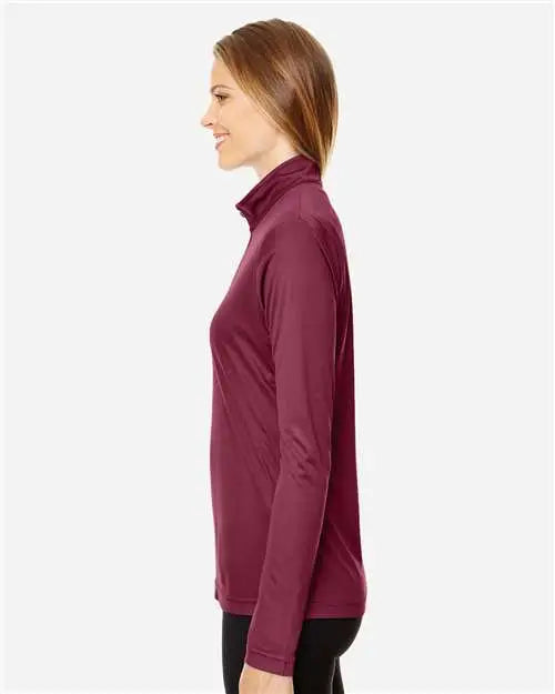 Team 365 Tt31w Women’s Zone Performance Quarter-zip Pullover - Sport Maroon