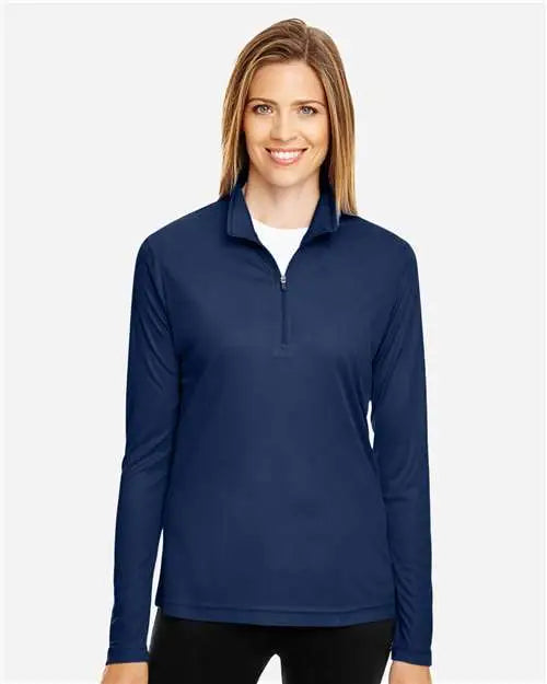 Team 365 Tt31w Women’s Zone Performance Quarter-zip Pullover - Sport Dark Navy - Xs