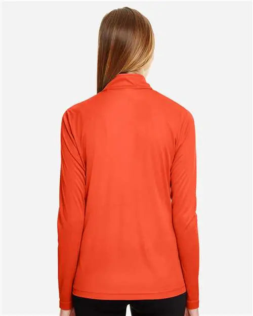 Team 365 Tt31w Women’s Zone Performance Quarter-zip Pullover - Sport Orange