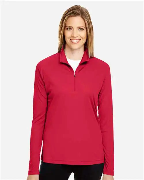 Team 365 Tt31w Women’s Zone Performance Quarter-zip Pullover - Sport Red - Xs