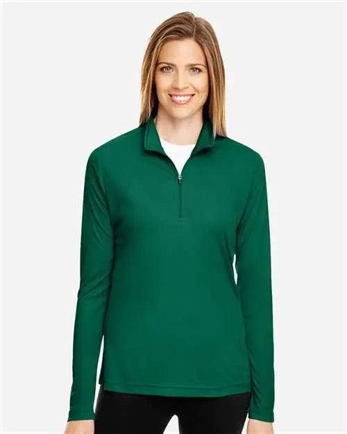 Team 365 Tt31w Women’s Zone Performance Quarter-zip Pullover - Sport Forest - Xs