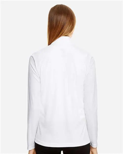 Team 365 Tt31w Women’s Zone Performance Quarter-zip Pullover - White