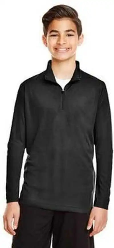 Team 365 Tt31y Youth Zone Performance Quarter Zip Black