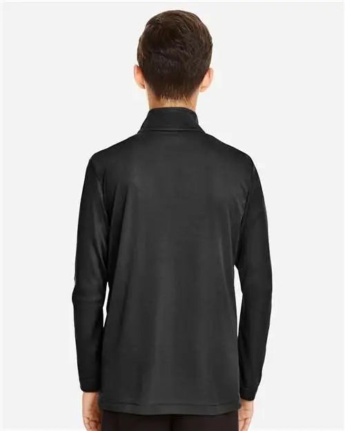 Team 365 Tt31y Youth Zone Performance Quarter-zip Pullover - Black