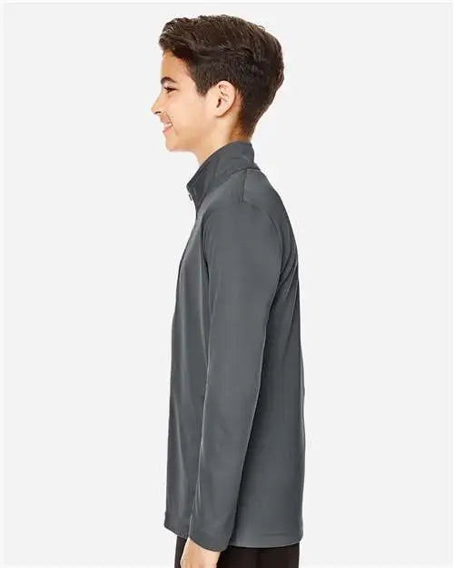 Team 365 Tt31y Youth Zone Performance Quarter-zip Pullover - Sport Graphite