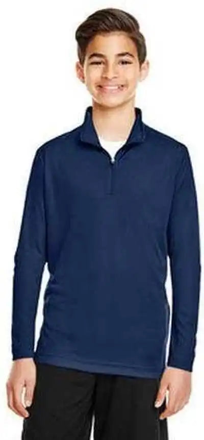 Team 365 Tt31y Youth Zone Performance Quarter Zip Sport Dark Navy