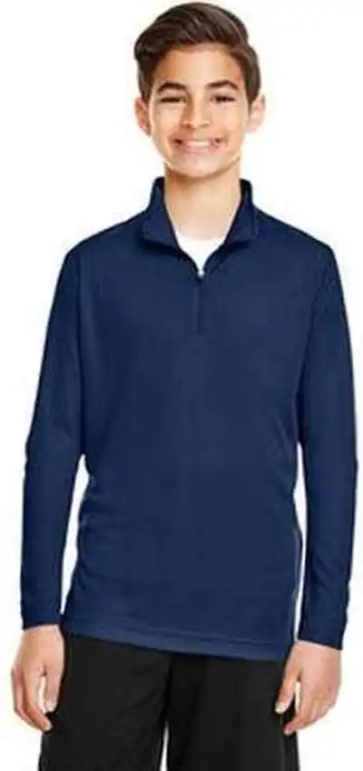 Team 365 Tt31y Youth Zone Performance Quarter Zip Sport Dark Navy
