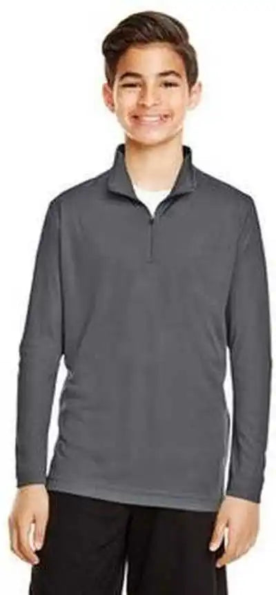 Team 365 Tt31y Youth Zone Performance Quarter-zip - Sport Graphite