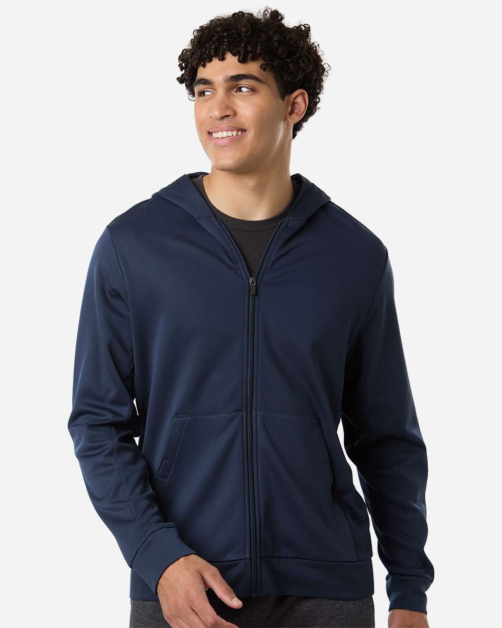 Team 365 Tt402 Unisex Squad Tech Fleece Hooded Full-zip - Sport Dark Navy