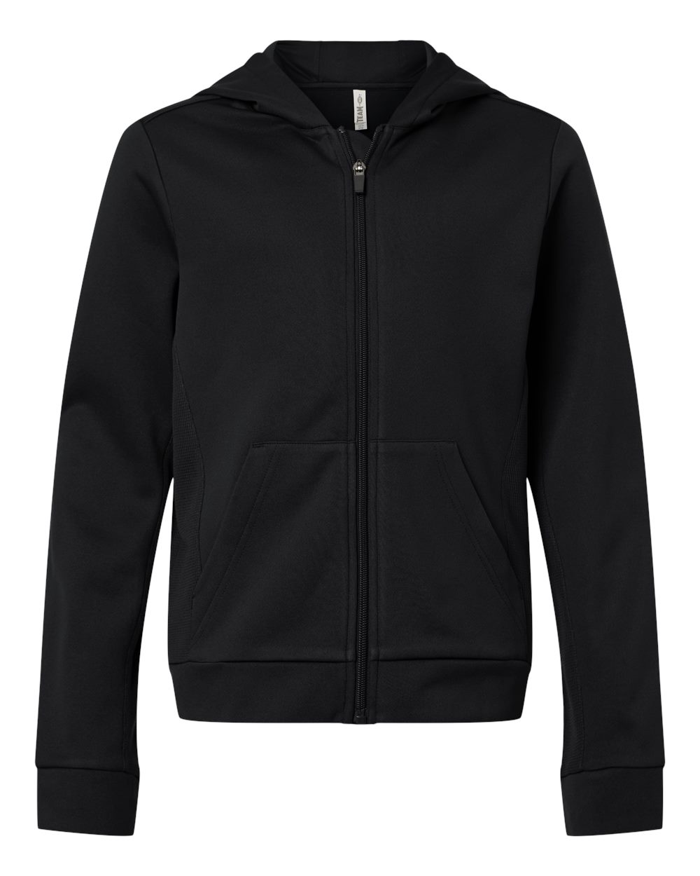 Team 365 Tt402y Youth Squad Tech Fleece Hooded Full-zip - Black