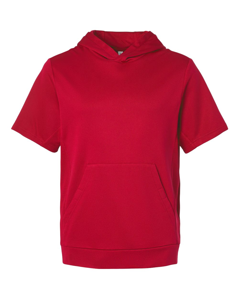 Team 365 Tt404 Unisex Squad Tech Fleece Hooded Short-sleeve Sweatshirt - Sport Red
