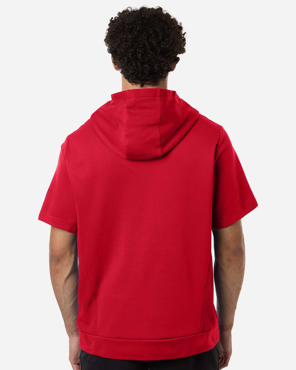 Team 365 Tt404 Unisex Squad Tech Fleece Hooded Short-sleeve Sweatshirt - Sport Red