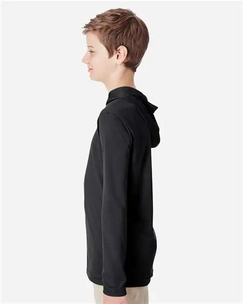 Team 365 Tt41y Youth Zone Performance Hooded T-shirt - Black