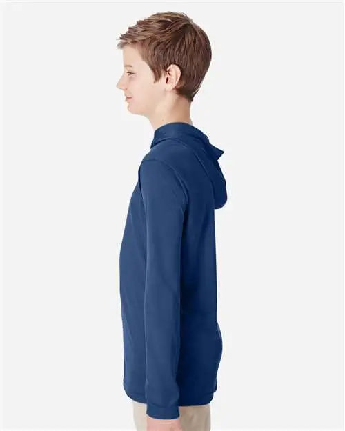 Team 365 Tt41y Youth Zone Performance Hooded T-shirt - Sport Dark Navy
