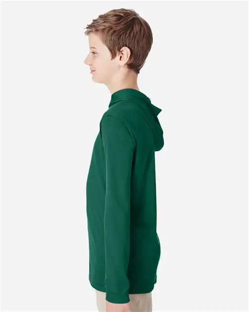 Team 365 Tt41y Youth Zone Performance Hooded T-shirt - Sport Forest