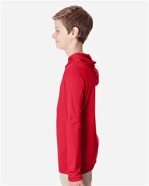 Team 365 Tt41y Youth Zone Performance Hooded T-shirt - Sport Red