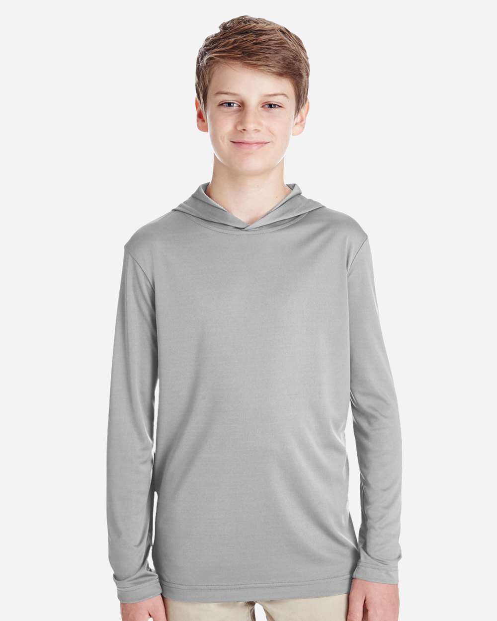 Team 365 Tt41y Youth Zone Performance Hooded T-shirt - Sport Silver