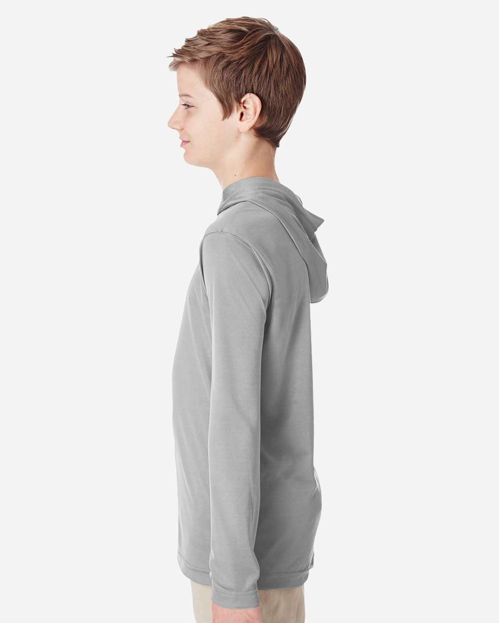 Team 365 Tt41y Youth Zone Performance Hooded T-shirt - Sport Silver