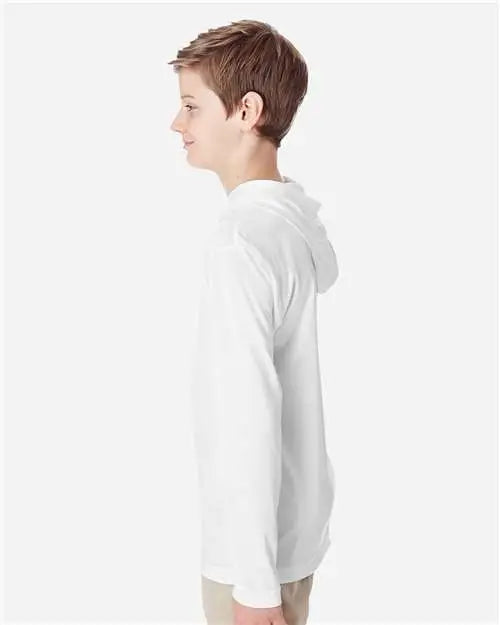Team 365 Tt41y Youth Zone Performance Hooded T-shirt - White