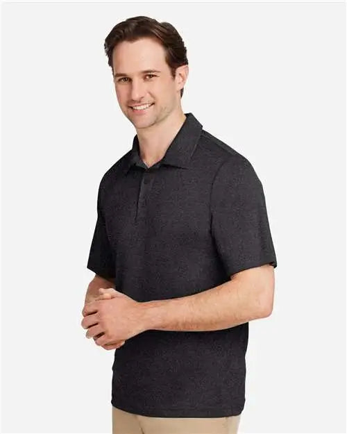 Team 365 Tt51h Men’s Zone Sonic Heather Performance Polo - Black