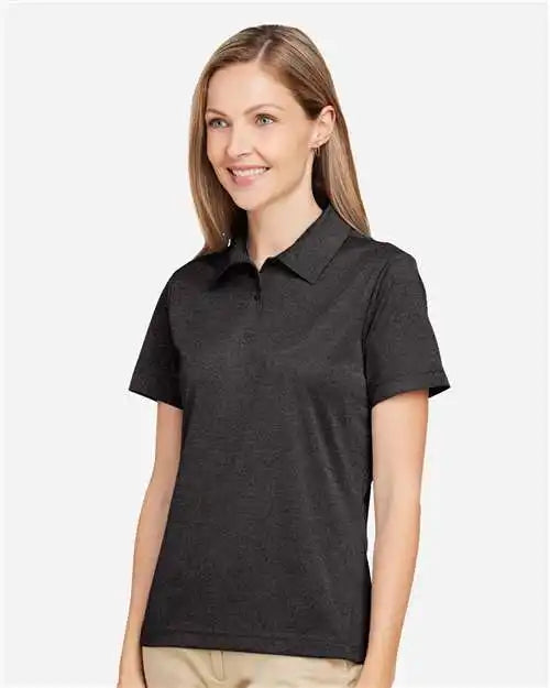 Team 365 Tt51hw Women’s Zone Sonic Heather Performance Polo - Black