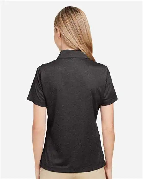 Team 365 Tt51hw Women’s Zone Sonic Heather Performance Polo - Black