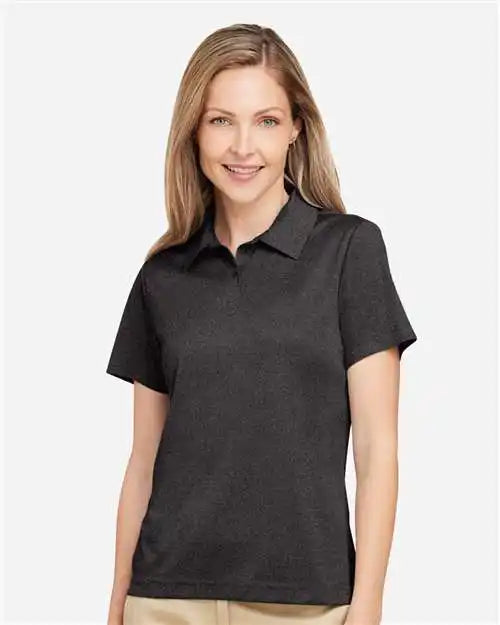 Team 365 Tt51hw Women’s Zone Sonic Heather Performance Polo - Black
