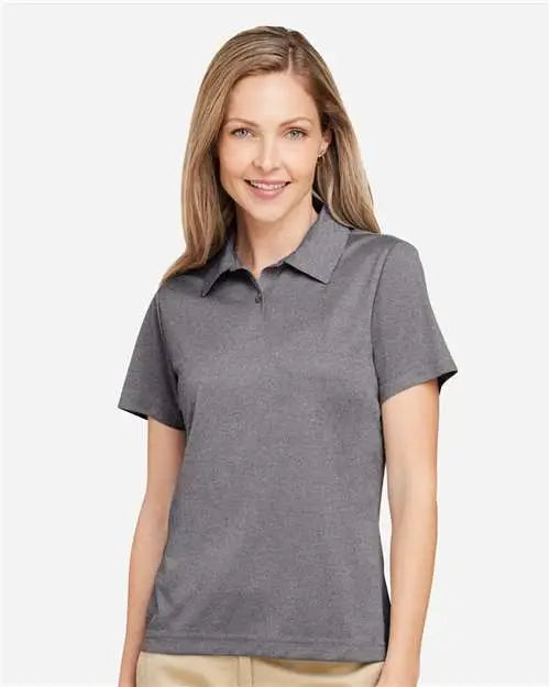 Team 365 Tt51hw Women’s Zone Sonic Heather Performance Polo - Dark Grey