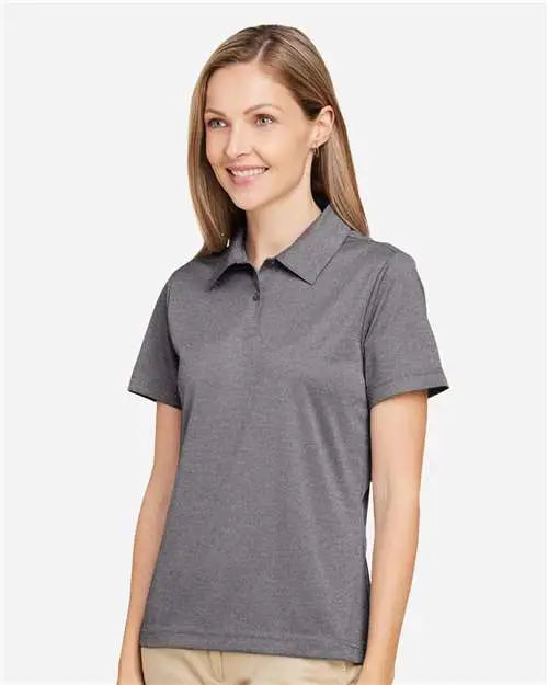 Team 365 Tt51hw Women’s Zone Sonic Heather Performance Polo - Dark Grey