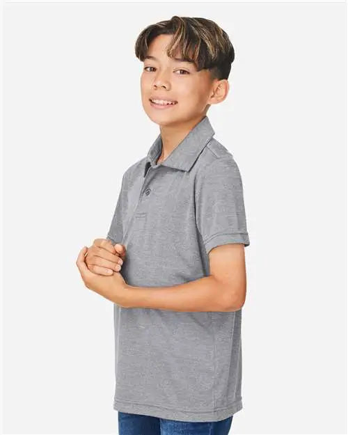 Team 365 Tt51hy Youth Zone Sonic Heather Performance Polo - Athletic