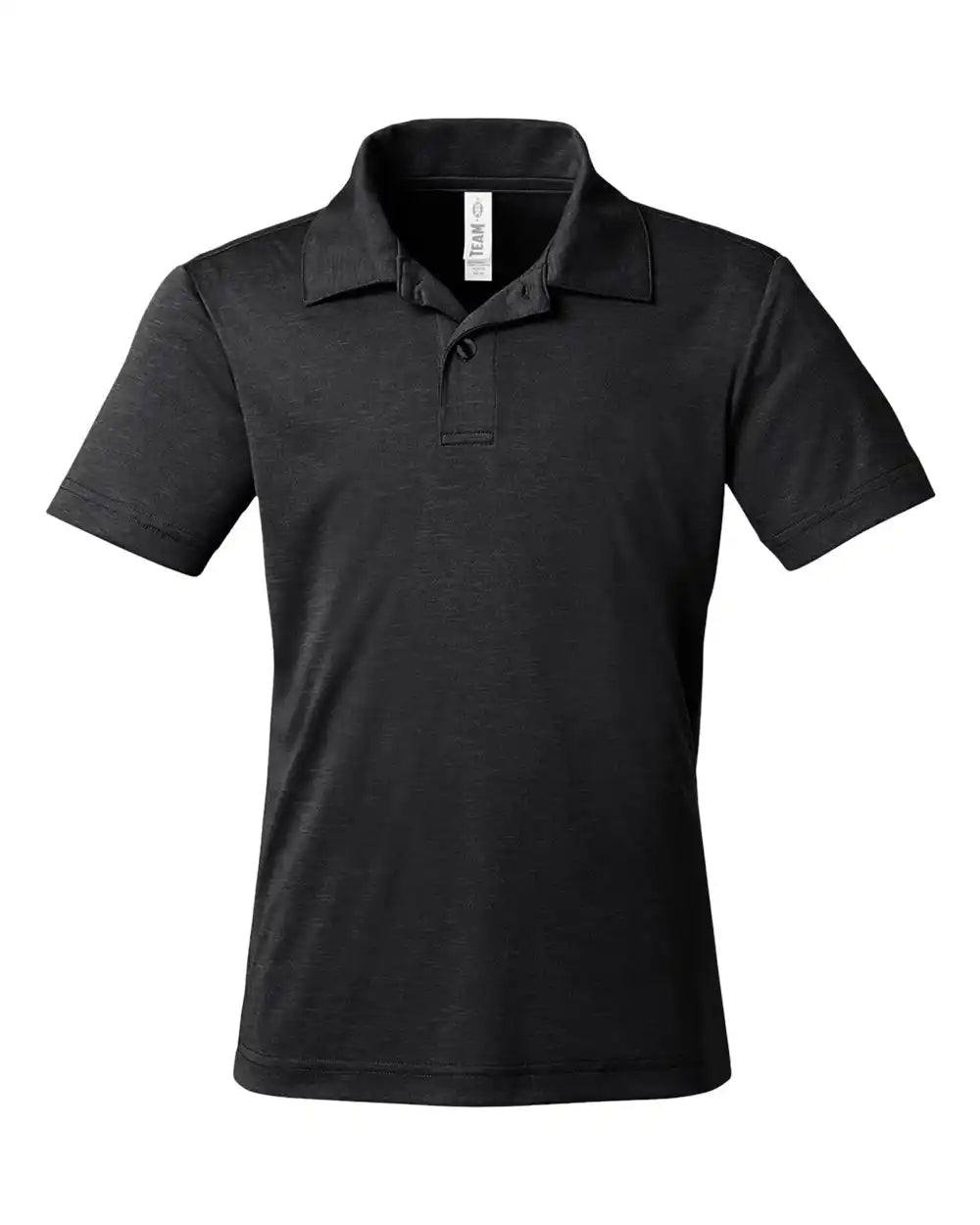 Team 365 Tt51hy Youth Zone Sonic Heather Performance Polo - Black - s