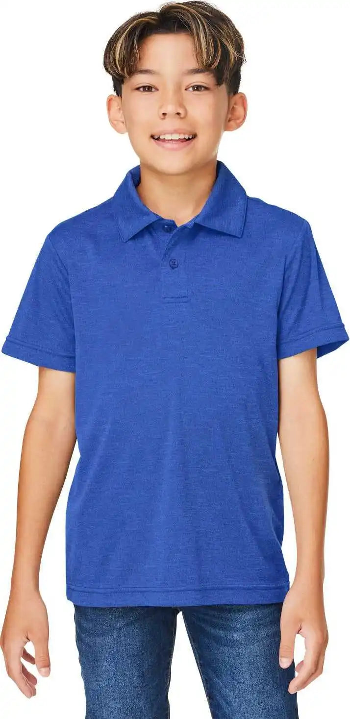 Team 365 Tt51hy Youth Zone Sonic Heather Performance Polo Sp Royal Heather