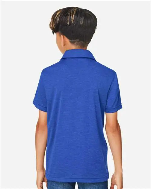 Team 365 Tt51hy Youth Zone Sonic Heather Performance Polo - Sport Royal