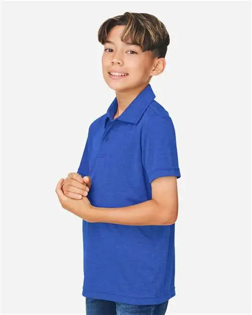 Team 365 Tt51hy Youth Zone Sonic Heather Performance Polo - Sport Royal
