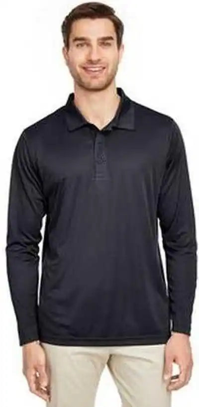Team 365 Tt51l Men’s Zone Performance Long Sleeve Polo Black