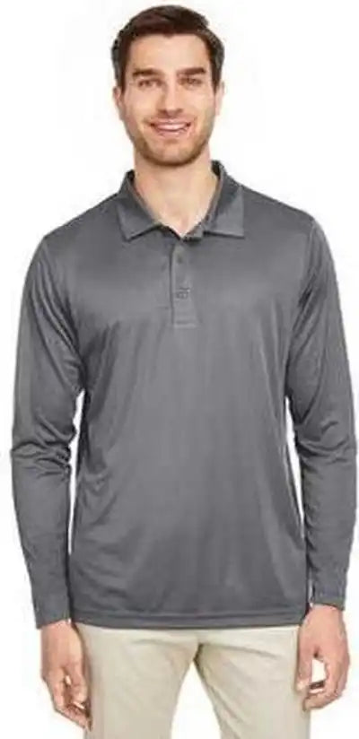 Team 365 Tt51l Men’s Zone Performance Long Sleeve Polo Sport Graphite