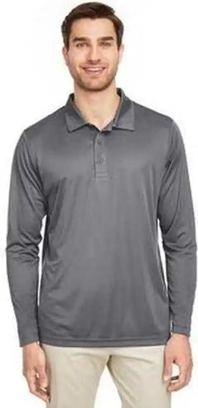 Team 365 Tt51l Men’s Zone Performance Long Sleeve Polo Sport Graphite