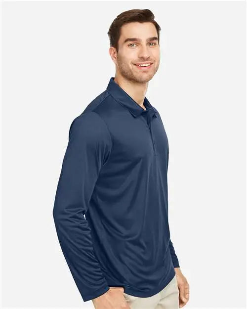 Team 365 Tt51l Men’s Zone Performance Long Sleeve Polo - Sport Dark Navy